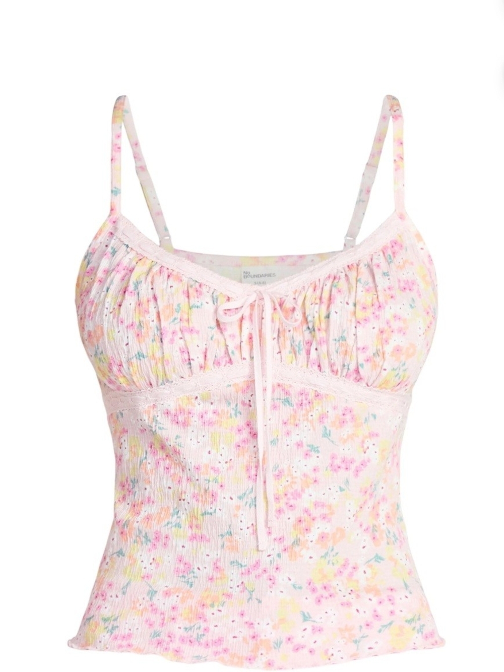 No Boundries Women's Lace Trim Babydoll Coquette Floral Cami Sz XXL(20)